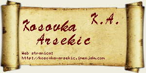 Kosovka Arsekić vizit kartica